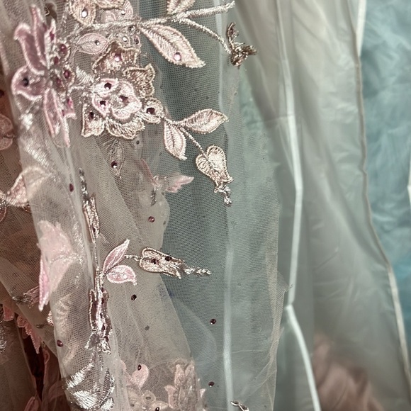 Mac Duggal 70224 Floral Applique Long Sleeve Illusion Gown - Picture 9 of 12